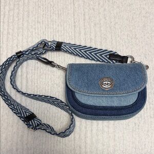 Marc Jacobs Denim Crossbody Bag with Chevron Strap